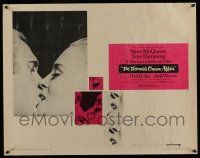 9t376 THOMAS CROWN AFFAIR 1/2sh '68 best kiss close up of Steve McQueen & sexy Faye Dunaway!