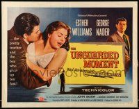 9t396 UNGUARDED MOMENT style A 1/2sh '56 sexy teacher Esther Williams threatened by John Saxon!