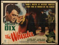 9t411 WHISTLER style B 1/2sh '44 Richard Dix, Gloria Stuart, J. Carrol Naish!