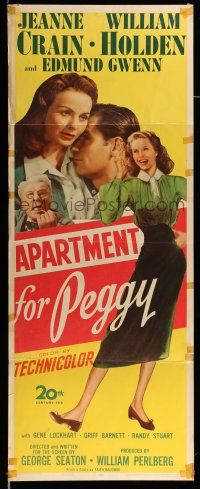 9t453 APARTMENT FOR PEGGY insert '48 romantic art of sexy Jeanne Crain & William Holden!