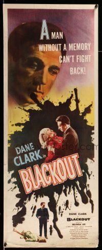 9t480 BLACKOUT insert '54 Dane Clark & Belinda Lee trapped in a night without end!