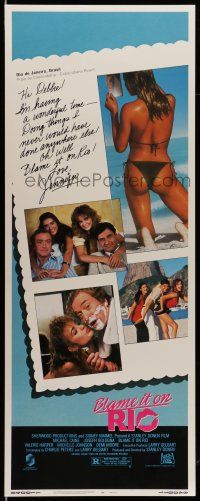 9t481 BLAME IT ON RIO insert '84 Demi Moore, Michael Caine, super sexy postcard image!