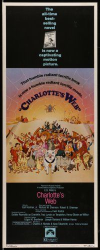 9t513 CHARLOTTE'S WEB insert '73 E.B. White's farm animal cartoon classic!