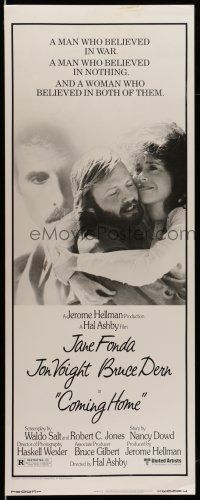 9t525 COMING HOME insert '78 Jane Fonda, Jon Voight, Bruce Dern, Hal Ashby, Vietnam veterans!