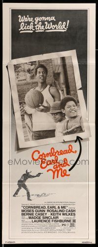 9t529 CORNBREAD, EARL & ME insert '75 cool basketball image, young Laurence Fishburne's first role