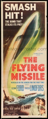 9t573 FLYING MISSILE insert '51 Glenn Ford, Viveca Lindfors, smart bomb that stalks its prey!