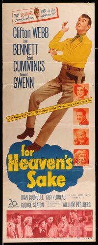 9t574 FOR HEAVEN'S SAKE insert '50 Clifton Webb as cowboy Mr. Belvedere, Joan Bennett!