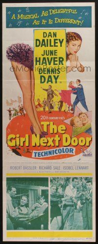 9t589 GIRL NEXT DOOR insert '53 artwork of Dan Dailey, sexy June Haver & Dennis Day!