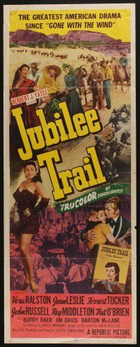 9t644 JUBILEE TRAIL insert '54 sexy Vera Ralston, Joan Leslie, Forrest Tucker!