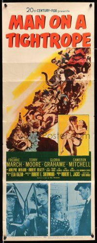 9t676 MAN ON A TIGHTROPE insert '53 directed by Elia Kazan, circus performer Terry Moore!