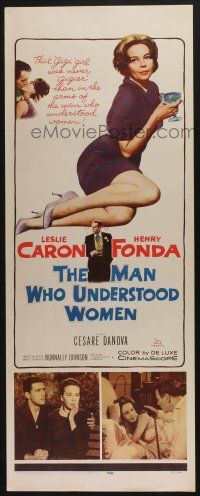 9t678 MAN WHO UNDERSTOOD WOMEN insert '59 Henry Fonda, sexy full-length Leslie Caron!
