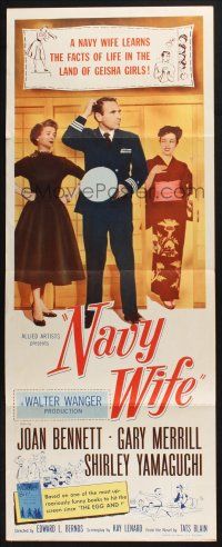 9t705 NAVY WIFE insert '56 Joan Bennett is a Navy Wife in the land of Geisha Girls!