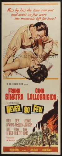 9t709 NEVER SO FEW insert '59 artwork of Frank Sinatra & sexy Gina Lollobrigida laying in bed!