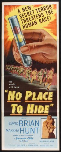 9t718 NO PLACE TO HIDE insert '56 biological germ warfare will wipe out the human race!