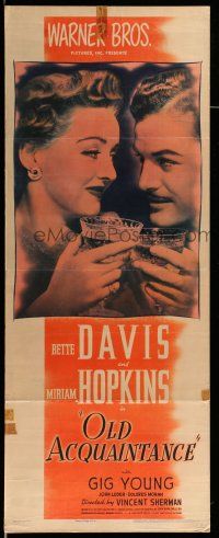 9t723 OLD ACQUAINTANCE insert '43 Bette Davis knows what every woman expects from love!