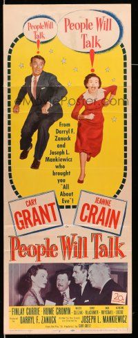 9t735 PEOPLE WILL TALK insert '51 Cary Grant, Jeanne Crain, Walter Slezak, Blackmer!