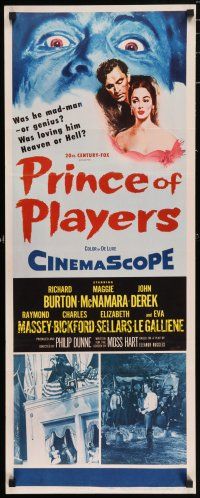 9t740 PRINCE OF PLAYERS insert '55 Richard Burton as Edwin Booth, greatest stage actor ever!