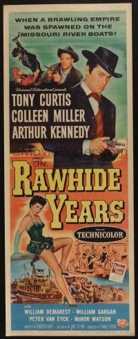 9t747 RAWHIDE YEARS insert '55 poker playing Tony Curtis + sexy Colleen Miller & Arthur Kennedy!