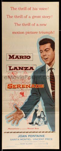 9t769 SERENADE insert '56 art of Mario Lanza, from the story by James M. Cain, Anthony Mann