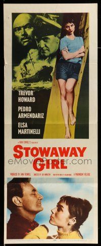 9t789 STOWAWAY GIRL insert '57 Trevor Howard, Pedro Armendariz, Elsa Martinelli, Manuela!