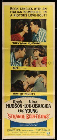 9t790 STRANGE BEDFELLOWS insert '65 Gina Lollobrigida & Hudson love to fight, but not at night!