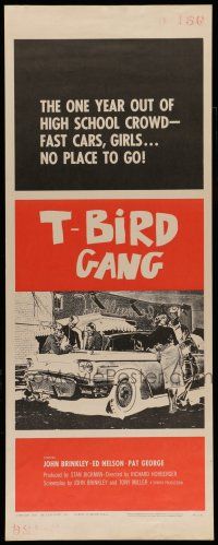 9t797 T-BIRD GANG insert '59 Roger Corman, out of high school w/ fast cars, girls, no place to go!
