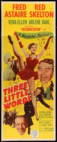9t807 THREE LITTLE WORDS insert '50 art of Fred Astaire, Red Skelton & sexy dancing Vera-Ellen!