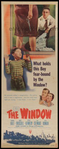 9t843 WINDOW insert '49 imagination was not what held Bobby Driscoll fear-bound by the window!