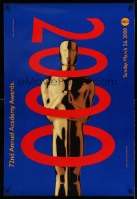 9w010 72ND ANNUAL ACADEMY AWARDS 1sh '00 cool Oscar trophy design by Arnold Schwartzman!