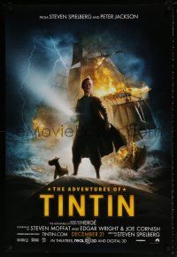 9w025 ADVENTURES OF TINTIN teaser DS 1sh '11 Steven Spielberg's version of the Belgian comic!