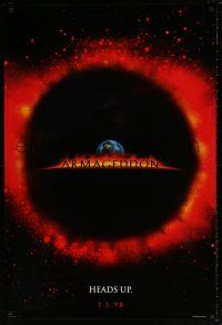 9w056 ARMAGEDDON ring style teaser DS 1sh '98 Bruce Willis, Ben Affleck, Thornton, ring of fire!