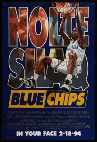 9w099 BLUE CHIPS advance 1sh '94 basketball, Nick Nolte, Ed O'Neal & Shaquille O'Neal!