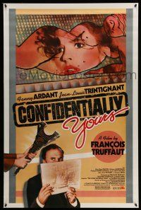 9w148 CONFIDENTIALLY YOURS 1sh '83 Francois Truffaut's Vivement Dimanche, Trintignant