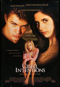 9w157 CRUEL INTENTIONS DS 1sh '99 Sara Michelle Gellar, Ryan Phillippe, Reese Witherspoon!