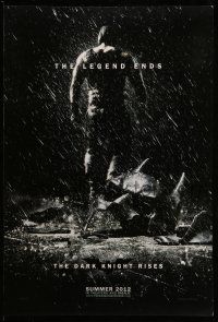 9w169 DARK KNIGHT RISES teaser DS 1sh '12 Tom Hardy as Bane, cool image of broken mask in the rain!
