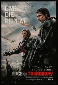 9w216 EDGE OF TOMORROW 2014 teaser DS 1sh '14 Tom Cruise & Emily Blunt, live, die, repeat!