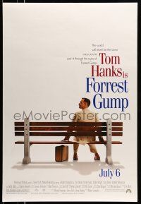 9w258 FORREST GUMP advance DS 1sh '94 Tom Hanks sits on bench, Robert Zemeckis classic!