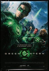 9w292 GREEN LANTERN advance DS 1sh '11 Blake Lively, Ryan Reynolds in the title role!