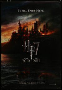 9w309 HARRY POTTER & THE DEATHLY HALLOWS PART 1 & PART 2 teaser DS 1sh '10 it all ends here!