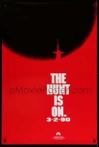9w343 HUNT FOR RED OCTOBER teaser 1sh '90 Russian military sub captain Sean Connery, hunt is on!