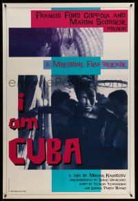 9w344 I AM CUBA 1sh '95 pro-Castro propaganda, pretty girl runs from U.S. sailors!