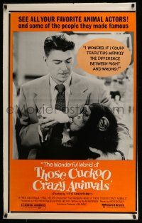 9w377 IT'S SHOWTIME 1sh R80s Ronald Reagan, The Wonderful World of Those Cuckoo Crazy Animals!