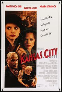 9w396 KANSAS CITY 1sh '96 Altman, cool images of sexy Jennifer Jason Leigh & cast!