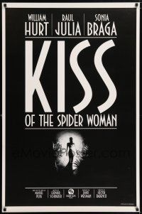 9w404 KISS OF THE SPIDER WOMAN 1sh '85 cool artwork of sexy Sonia Braga in spider web dress!