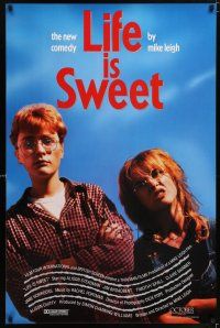 9w425 LIFE IS SWEET 1sh '90 close up of twins Claire Skinner & Jane Horrocks, Mike Leigh!