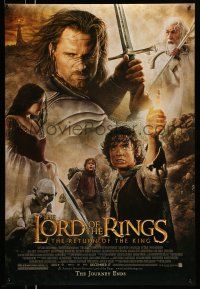 9w435 LORD OF THE RINGS: THE RETURN OF THE KING advance DS 1sh '03 Jackson, cast montage!