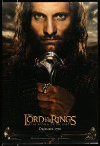 9w436 LORD OF THE RINGS: THE RETURN OF THE KING int'l teaser DS 1sh '03 Viggo Mortensen as Aragorn!