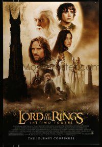 9w444 LORD OF THE RINGS: THE TWO TOWERS DS 1sh '02 Peter Jackson epic, montage of cast!