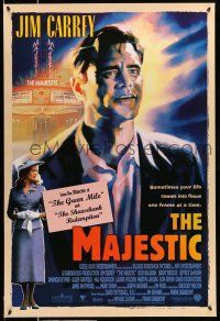 9w455 MAJESTIC int'l DS 1sh '01 great art of Jim Carrey, directed by Frank Darabont!