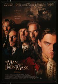 9w461 MAN IN THE IRON MASK 1sh '98 Leonardo DiCaprio, Irons, Malkovich, Depardieu!